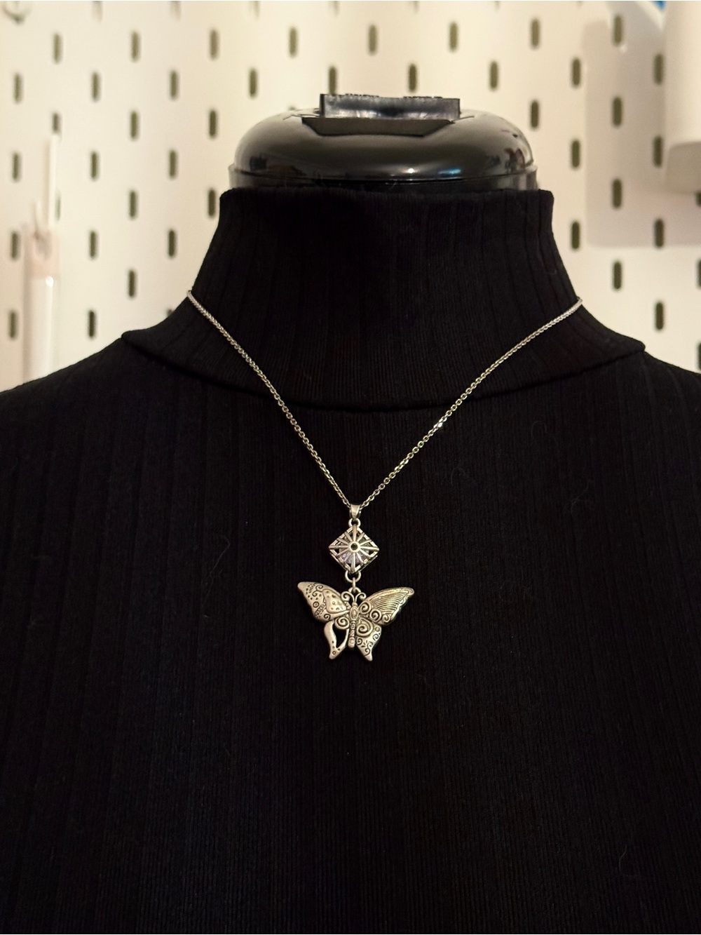 Silver Butterfly Pendant Necklace - Women's Jewelry